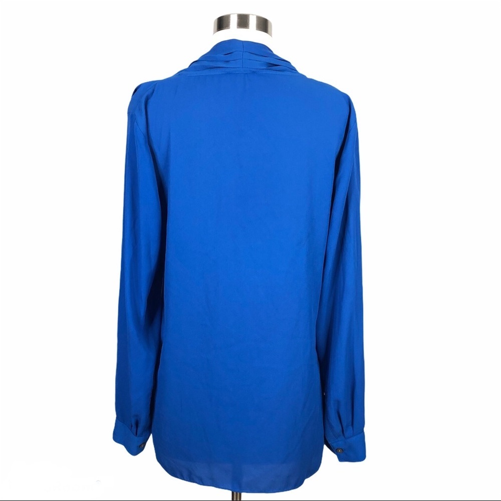 Vince Camuto Blue Surplus Wrap Blouse Medium - Picture 4 of 8